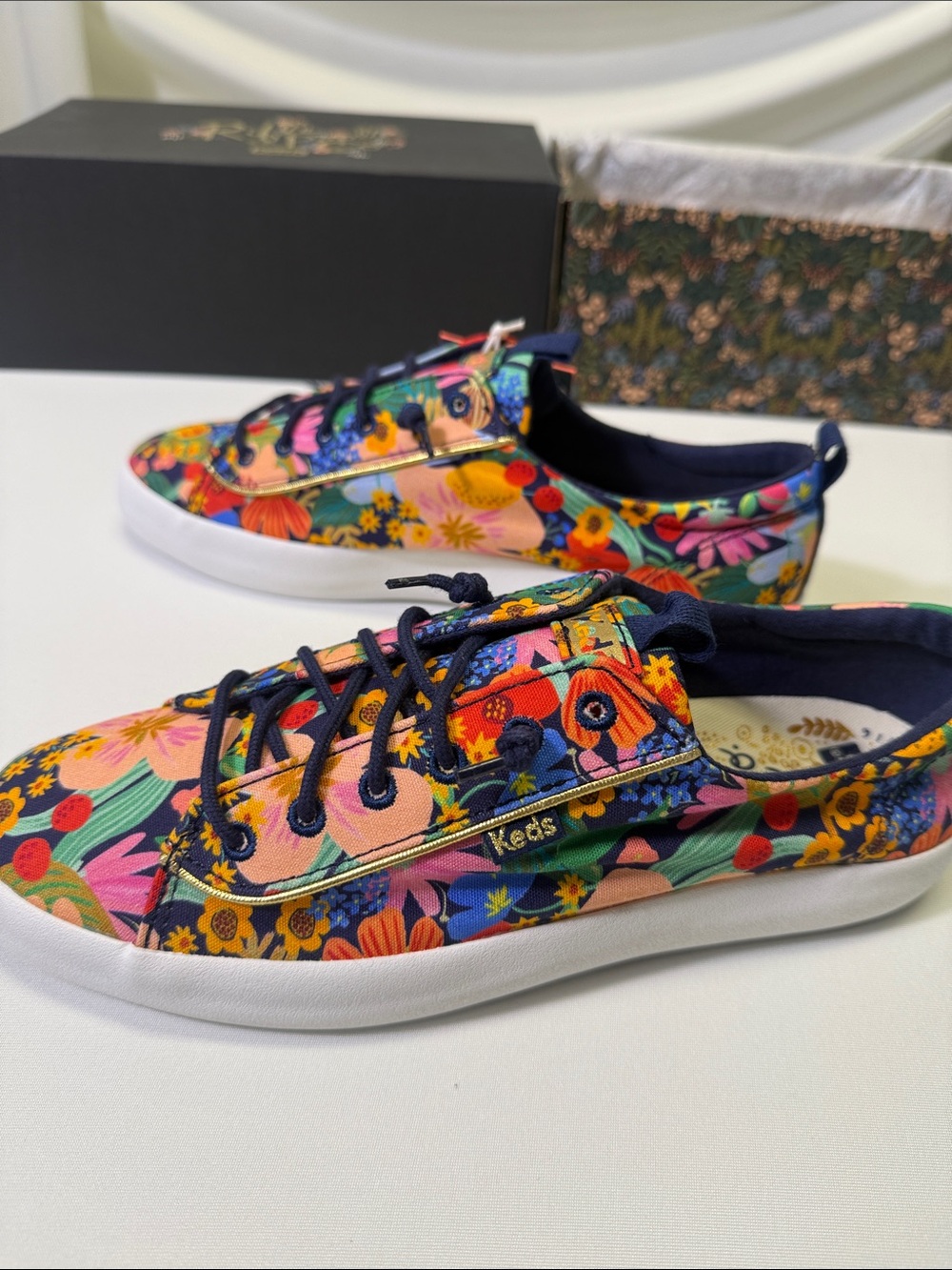Keds x Rifle Paper Co Kickback Sicily Canvas Casual Sneakers (Size 7.5)